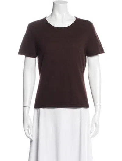 Pre-owned Neiman Marcus Cashmere Crew Neck T-shirt In Brown