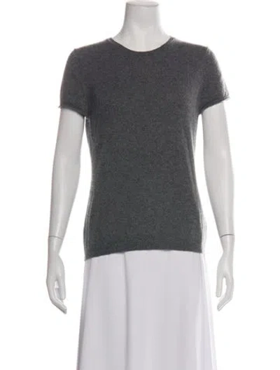 Pre-owned Neiman Marcus Cashmere Crew Neck T-shirt In Grey
