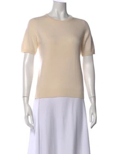 Pre-owned Neiman Marcus Cashmere Crew Neck T-shirt In Neutral