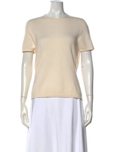 Pre-owned Neiman Marcus Cashmere Crew Neck T-shirt In Neutral