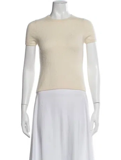 Pre-owned Neiman Marcus Cashmere Crew Neck T-shirt In Neutrals
