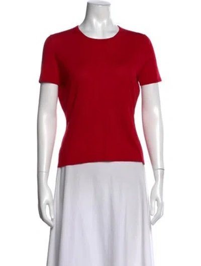 Pre-owned Neiman Marcus Cashmere Crew Neck T-shirt In Red