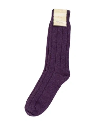 Pre-owned Neiman Marcus Cashmere Crew Socks In Purple