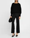 Neiman Marcus Cashmere Crewneck Sweater In Black