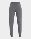 Neiman Marcus Cashmere Drawstring Jogger Pants In Gray