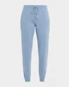 Neiman Marcus Cashmere Drawstring Jogger Pants In Multi