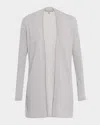 Neiman Marcus Cashmere Duster Cardigan With Chain Detail In Gray