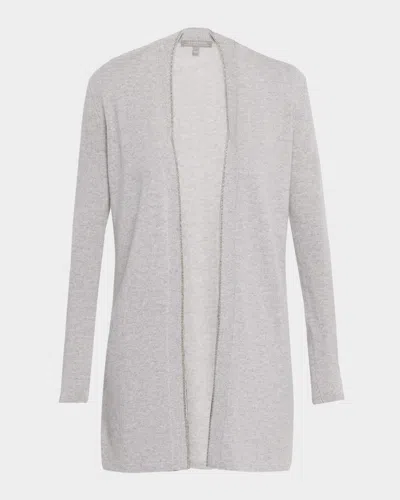 Neiman Marcus Cashmere Duster Cardigan With Chain Detail In Gray