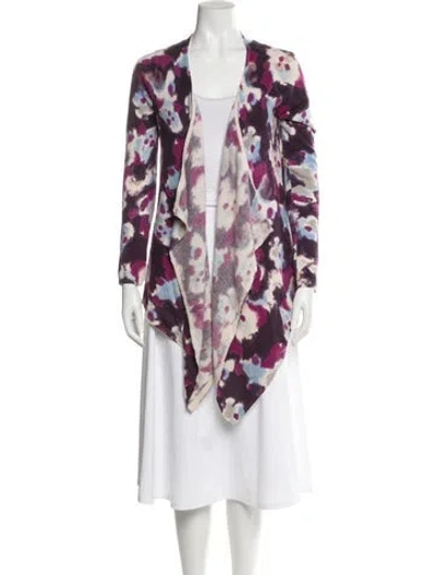 Pre-owned Neiman Marcus Cashmere Floral Print Sweater In Multi