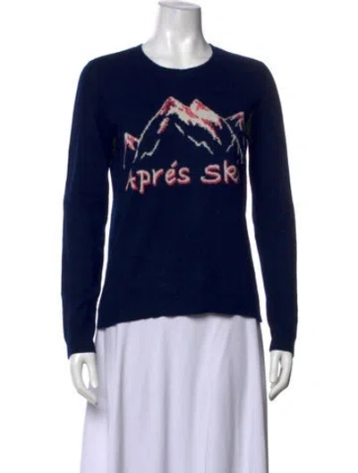 Pre-owned Neiman Marcus Cashmere Graphic Print Sweater In Black