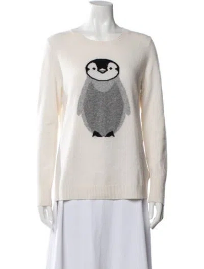 Pre-owned Neiman Marcus Cashmere Graphic Print Sweater In Neutral