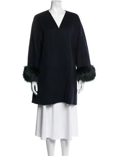 Pre-owned Neiman Marcus Cashmere Jacket In Black/blue