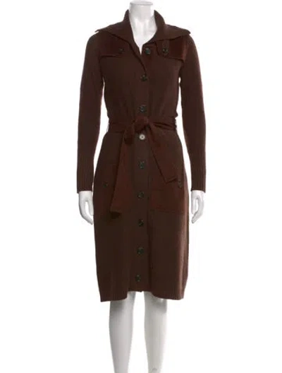 Pre-owned Neiman Marcus Cashmere Knee-length Dress In Brown