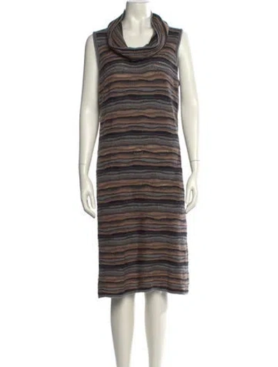 Pre-owned Neiman Marcus Cashmere Knee-length Dress In Gray