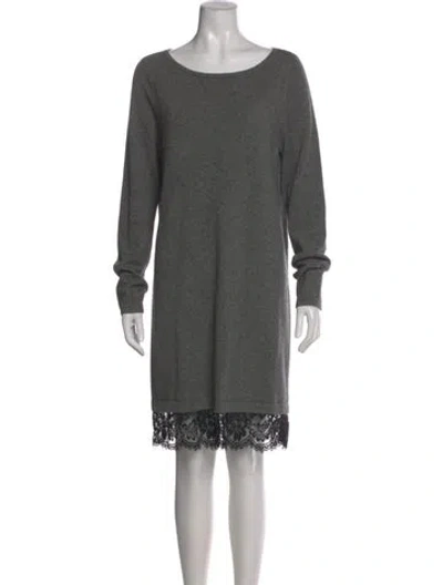 Pre-owned Neiman Marcus Cashmere Knee-length Dress In Gray
