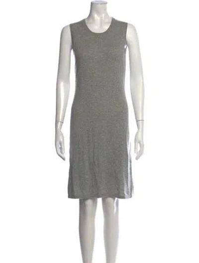 Pre-owned Neiman Marcus Cashmere Knee-length Dress In Grey