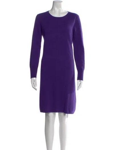 Pre-owned Neiman Marcus Cashmere Knee-length Dress In Purple