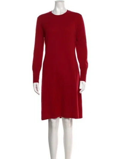 Pre-owned Neiman Marcus Cashmere Knee-length Dress In Red