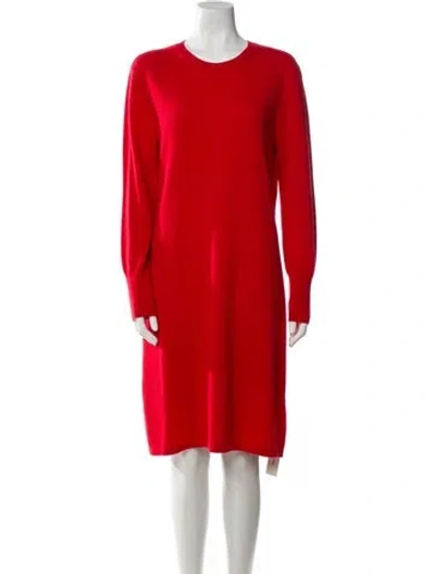 Pre-owned Neiman Marcus Cashmere Knee-length Dress In Red