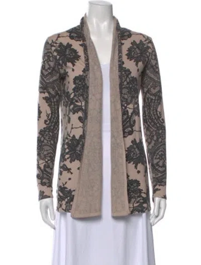 Pre-owned Neiman Marcus Cashmere Lace Pattern Sweater In Multi