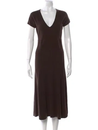 Pre-owned Neiman Marcus Cashmere Long Dress In Brown