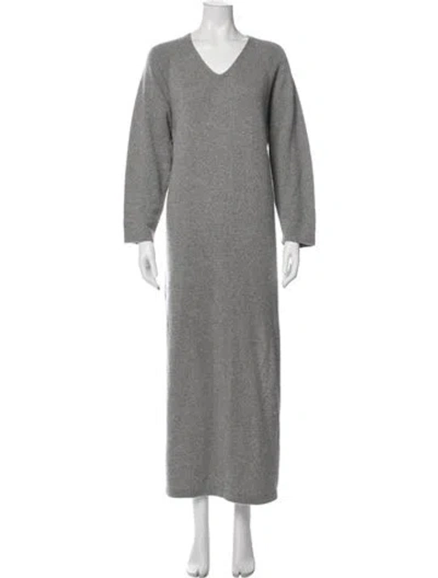 Pre-owned Neiman Marcus Cashmere Long Dress In Grey