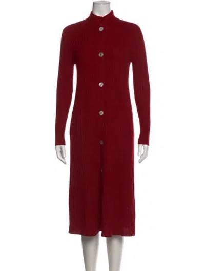 Pre-owned Neiman Marcus Cashmere Long Dress In Red