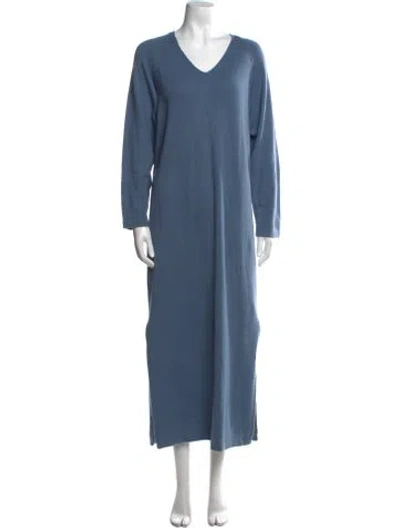 Pre-owned Neiman Marcus Cashmere Long Dress W/ Tags In Blue