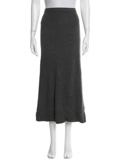 Pre-owned Neiman Marcus Cashmere Long Skirt In Grey