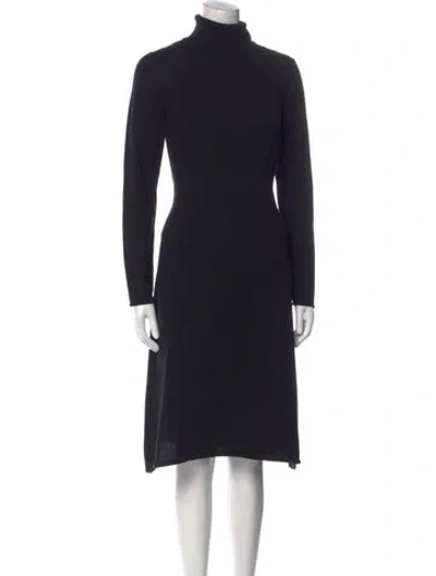 Pre-owned Neiman Marcus Cashmere Midi Length Dress In Black