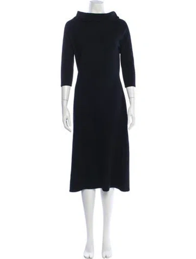 Pre-owned Neiman Marcus Cashmere Midi Length Dress In Blue