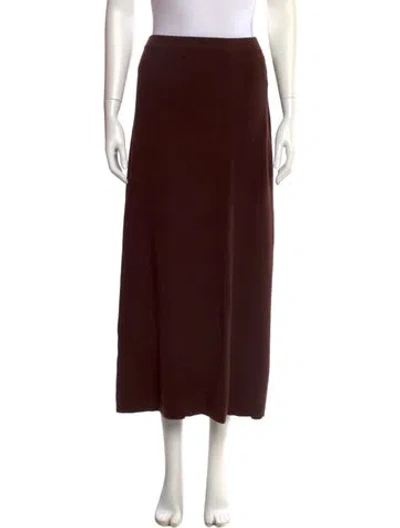 Pre-owned Neiman Marcus Cashmere Midi Length Skirt In Brown