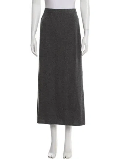 Pre-owned Neiman Marcus Cashmere Midi Length Skirt In Gray