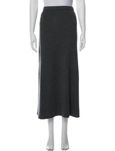 Pre-owned Neiman Marcus Cashmere Midi Length Skirt In Gray