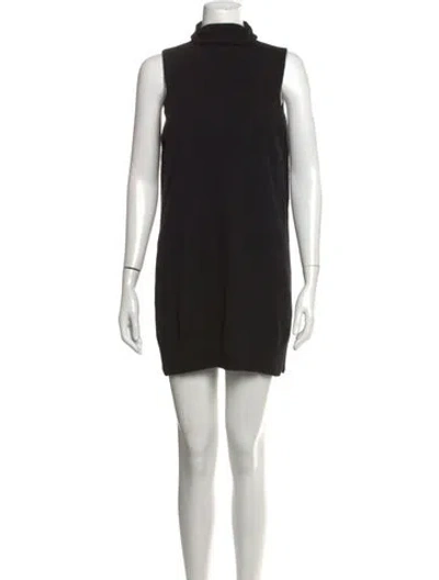 Pre-owned Neiman Marcus Cashmere Mini Dress In Black