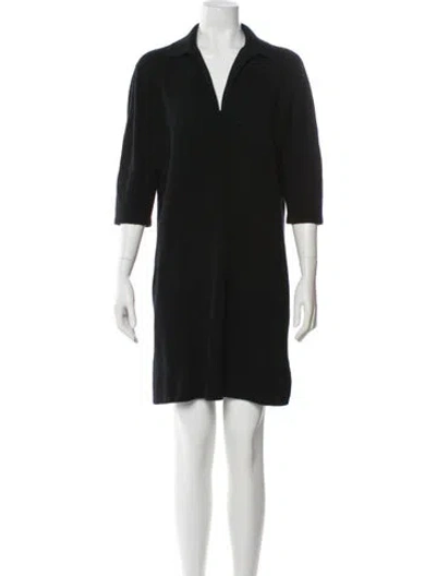 Pre-owned Neiman Marcus Cashmere Mini Dress In Blue