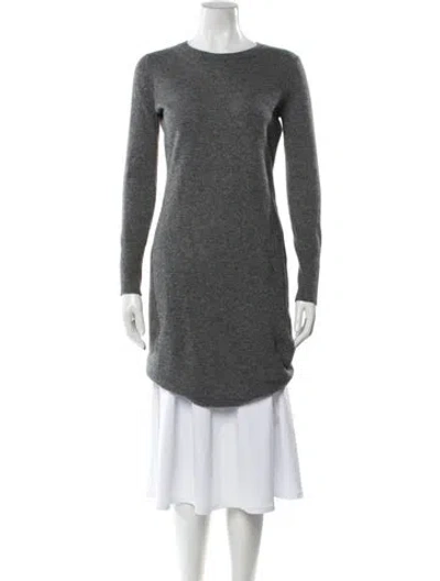 Pre-owned Neiman Marcus Cashmere Mini Dress In Gray