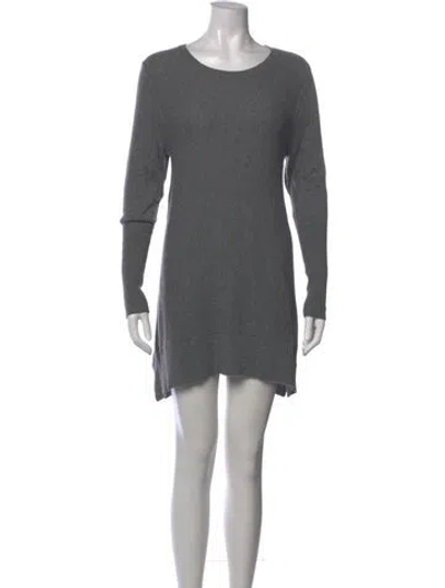 Pre-owned Neiman Marcus Cashmere Mini Dress In Gray