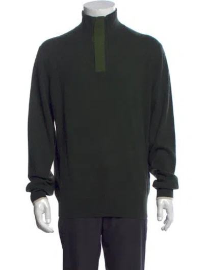 Pre-owned Neiman Marcus Cashmere Mock Neck Pullover In Black