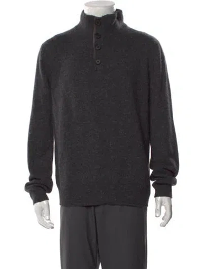 Pre-owned Neiman Marcus Cashmere Mock Neck Pullover In Gray