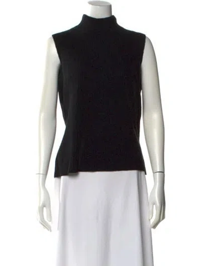 Pre-owned Neiman Marcus Cashmere Mock Neck Sweater In Black