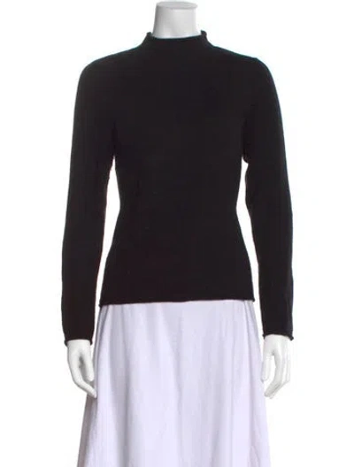 Pre-owned Neiman Marcus Cashmere Mock Neck Sweater In Black