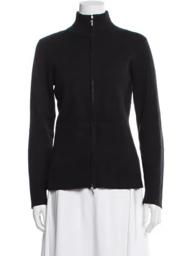 Pre-owned Neiman Marcus Cashmere Mock Neck Sweater In Black