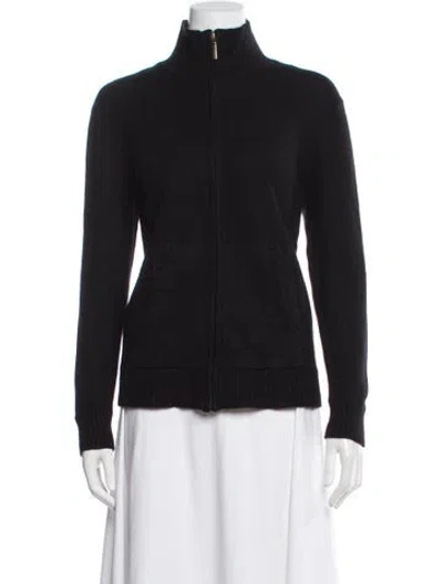 Pre-owned Neiman Marcus Cashmere Mock Neck Sweater In Black