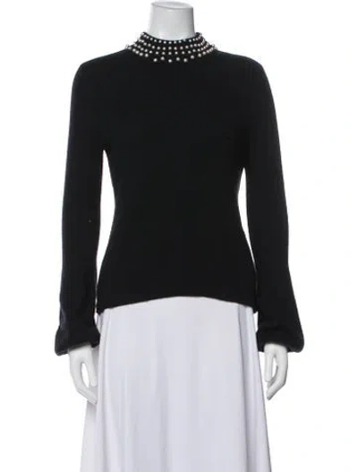 Pre-owned Neiman Marcus Cashmere Mock Neck Sweater In Black