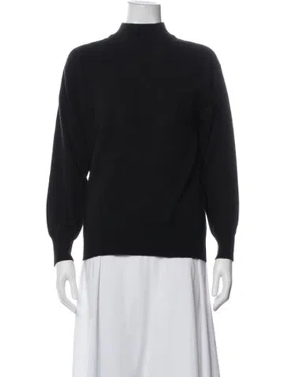 Pre-owned Neiman Marcus Cashmere Mock Neck Sweater In Black