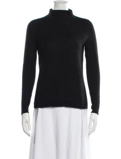 Pre-owned Neiman Marcus Cashmere Mock Neck Sweater In Blue