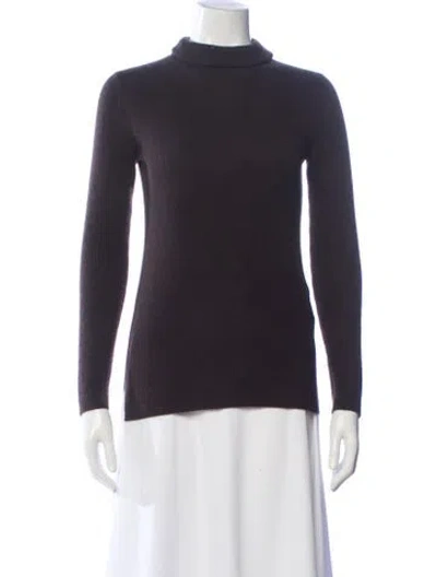 Pre-owned Neiman Marcus Cashmere Mock Neck Sweater In Brown