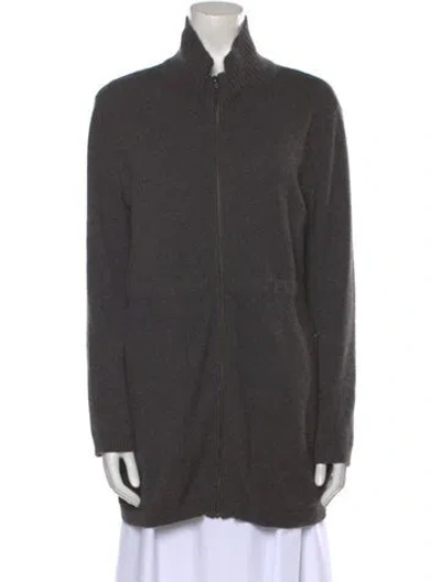 Pre-owned Neiman Marcus Cashmere Mock Neck Sweater In Gray