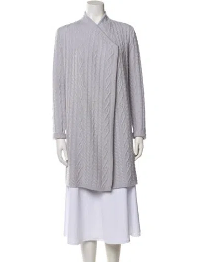 Pre-owned Neiman Marcus Cashmere Mock Neck Sweater In Gray